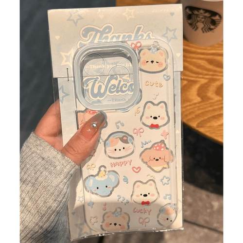 可爱卡通全包超薄插画手机壳防摔