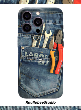 牛仔工具适用iPhone16promax手机壳苹果13菲林17华为mate70pro创意vivo小米15全包oppo红米k80硬壳12荣耀300