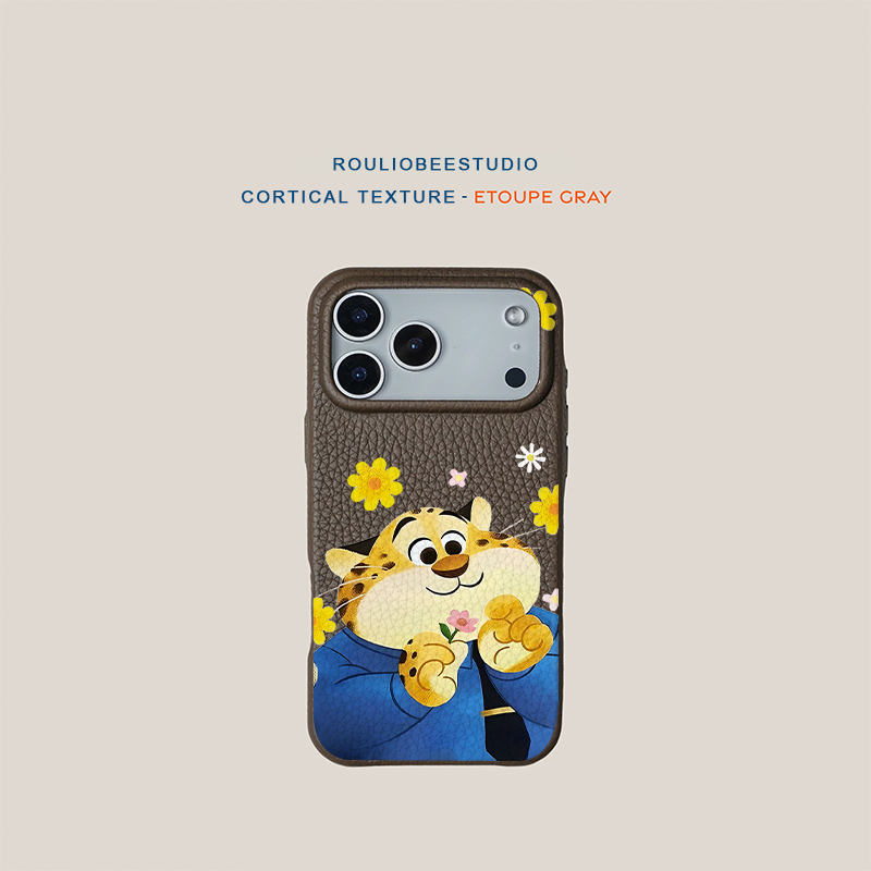 动物城猎豹警官适用苹果17promax手机壳iPhone16pro卡通15华为p70保护套12创意13小米14皮纹vivo荣耀80oppo11