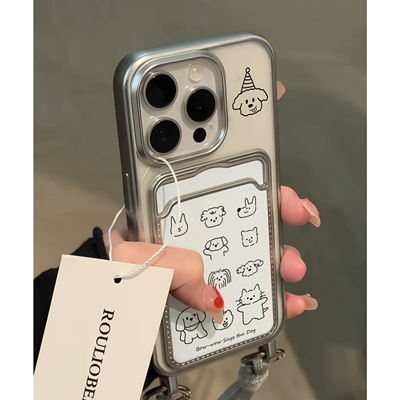 可爱卡通电镀卡包手机壳凯蒂猫