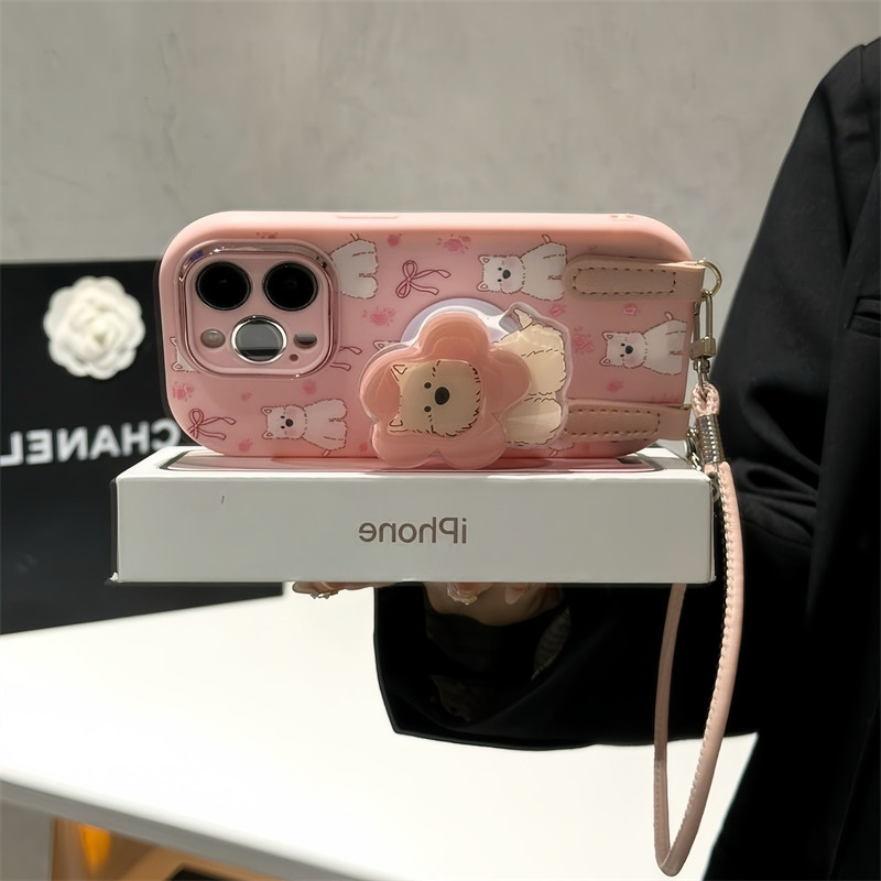 西高地适用苹果16promax手机壳iphone15pro可爱12华为p70新款17支架vivox200小米13红米note14荣耀oppo带挂绳