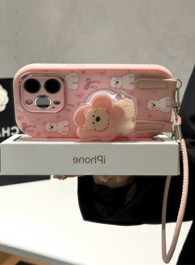 西高地适用苹果16promax手机壳iphone15pro可爱12华为p70新款17支架vivox200小米13红米note14荣耀oppo带挂绳