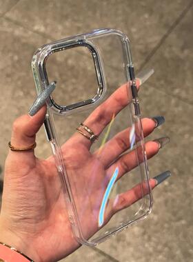 透明金属框适用iPhone17promax手机壳13苹果16pro简约12透明14华为p70潮vivos30红米k80荣耀oppofindx8小米15