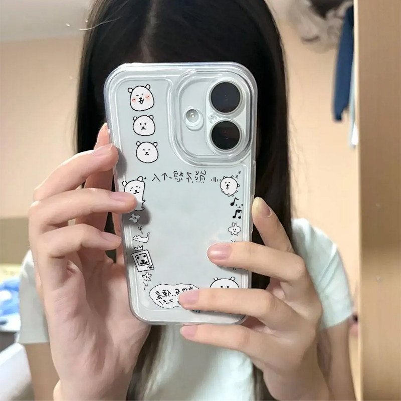 相框自嘲熊适用iphone17promax手机壳15苹果16透明13华为mate70创意vivox200小米14防摔12oppo红米k80荣耀300