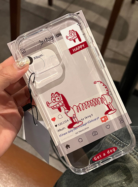 弹簧腊肠狗适用苹果15promax手机壳iphone12/11卡通mate60透明16红米note13防摔小米14华为pura70荣耀vivoppo