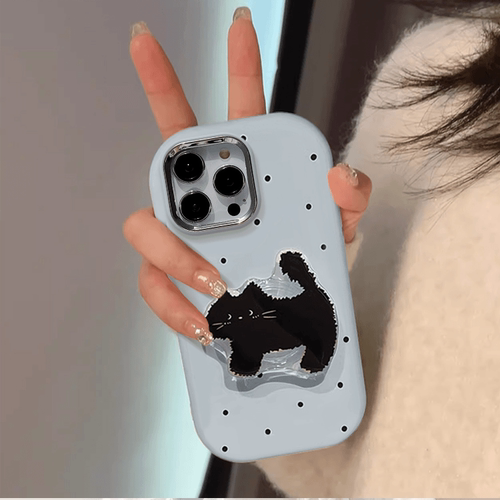 抽象猫咪支架适用苹果16promax手机壳iphone15pro可爱13华为mate70新款vivo小米15红米k80荣耀300小胖墩oppo