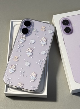 猫咪蝴蝶结适用苹果16promax手机壳iPhone17华为mate60pro红米note13新款p70小米14软壳vivo荣耀90oppo防摔15