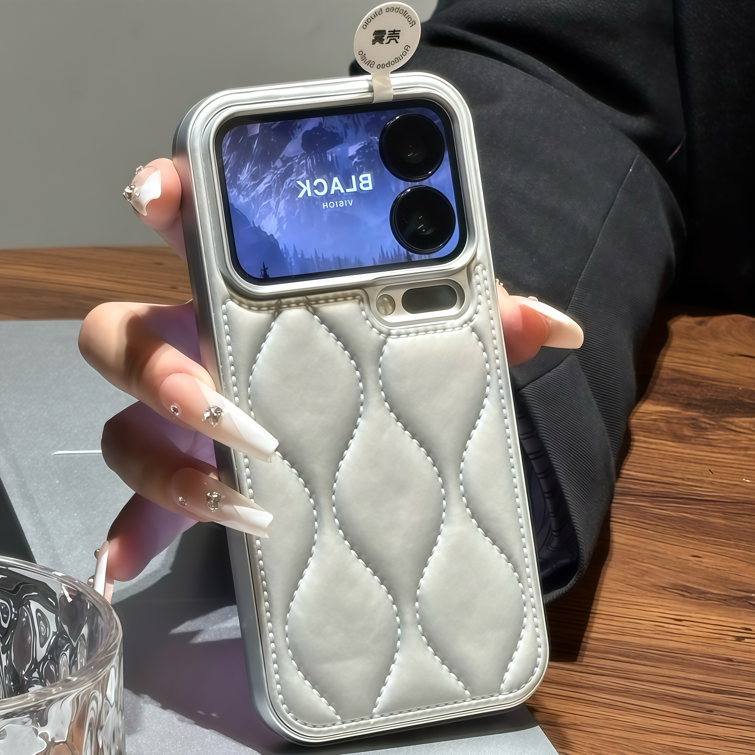 银色羽绒服适用苹果17promax手机壳iphone16pro简约13华为mate70新款vivox200小米15红米k80荣耀opporeno14套