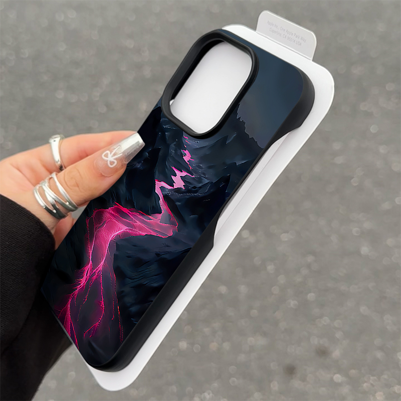 艺术山脉适用苹果15promax手机壳iphone16pro个性艺术14半包软壳13女新款12无边框超薄11防摔xsmax创意多色套