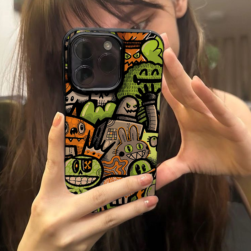 涂鸦怪兽插画手机壳小众创意防摔