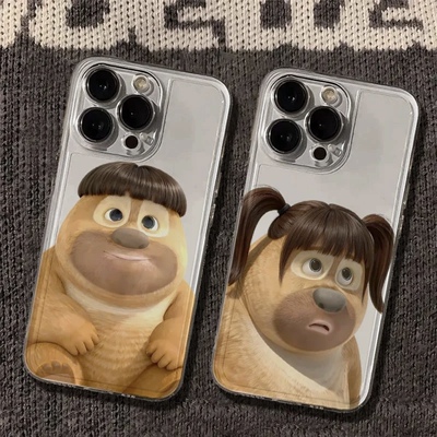双马尾熊二适用iphone17promax手机壳15苹果16透明13华为mate70卡通vivox200小米14防摔oppo红米k80荣耀300壳