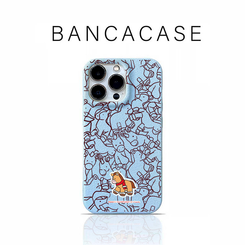 秋冬线条小马适用苹果17promax手机壳iPhone16pro新款15华为p70保护套12创意13女14小米17皮纹vivoppo荣耀400