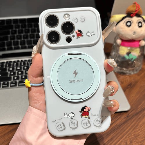发财小新360旋转支架适用iPhone17Promax手机壳苹果16华为mate80小米17卡通15荣耀x70软OPPO红米k80VIVOy500