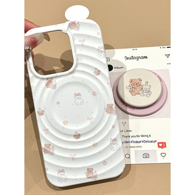 可爱卡通蝴蝶结小熊手机壳防摔