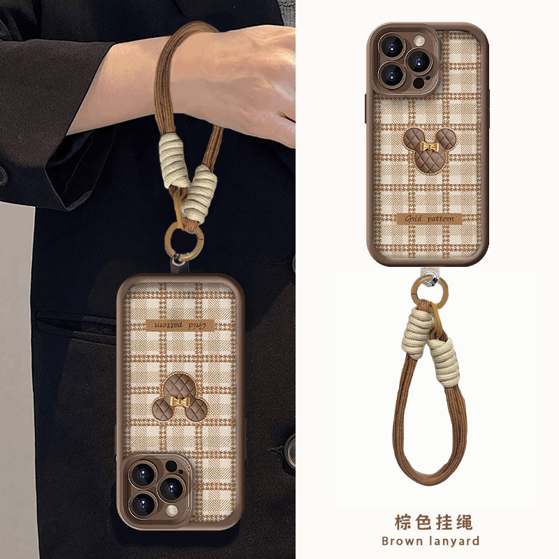 美拉德米妮公仔适用苹果16promax手机壳iphone15新款13华为mate60荣耀200腕带Reno12挂绳VIVOS19小米14OPPO潮