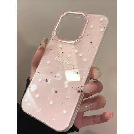 粉色泼墨适用iPhone16pro手机壳13苹果15promax创意12女11华为mate60新款p70小众vivo小米14红米k70荣耀oppo