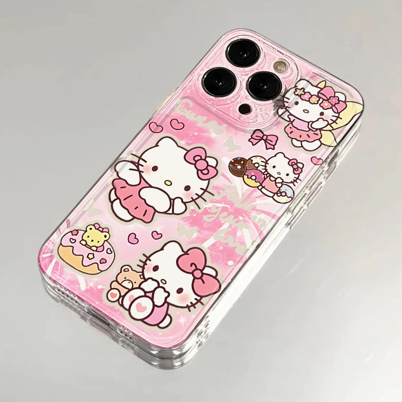 少女心凯蒂适用苹果16手机壳iPhone15promax新款华为mate60红米note13卡通k70小米14软壳vivoos19荣耀oppo女