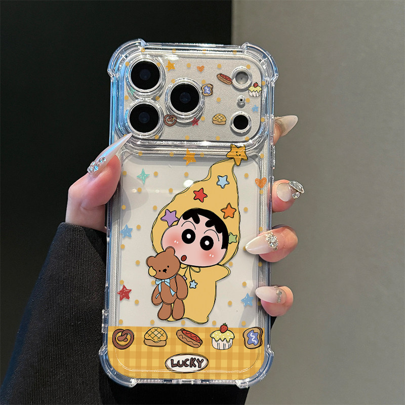 星星帽小新适用iPhone17promax手机壳15苹果16pro华为mate80新款14小米17荣耀500VIVOx300防摔OPPO卡通13红米