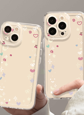 环绕月亮星星适用苹果15promax手机壳iphone16/12新款mate60红米note13防摔小米14华为pura70荣耀vivoppo透明