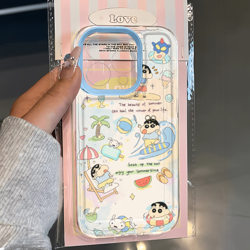 可爱卡通全包超薄插画手机壳防摔