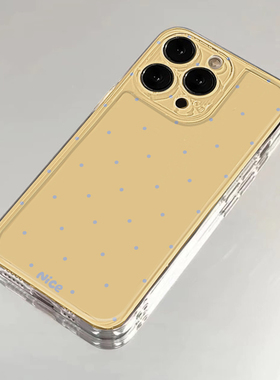 黄色波点适用苹果15promax手机壳iphone16/12新款mate60透明红米note13防摔小米14华为pura70荣耀软壳vivoppo