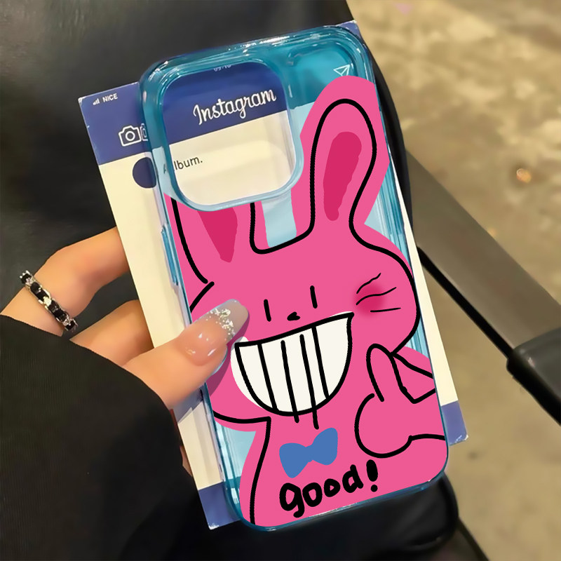 大拇指粉兔适用苹果16promax手机壳iphone14pro新款13卡通12可爱11保护套15promax全包防摔15plus硅胶软壳16,3C数码配件,手机保护套/壳,淘宝优惠券,粉丝福利购,淘宝优惠卷