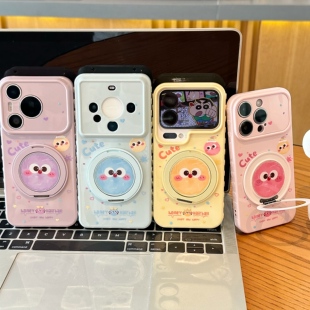 小毛球怪兽适用苹果17promax手机壳16华为pura80pro荣耀500VIVOx300支架OPPOreno15小米17pro红米k80爱心视窗