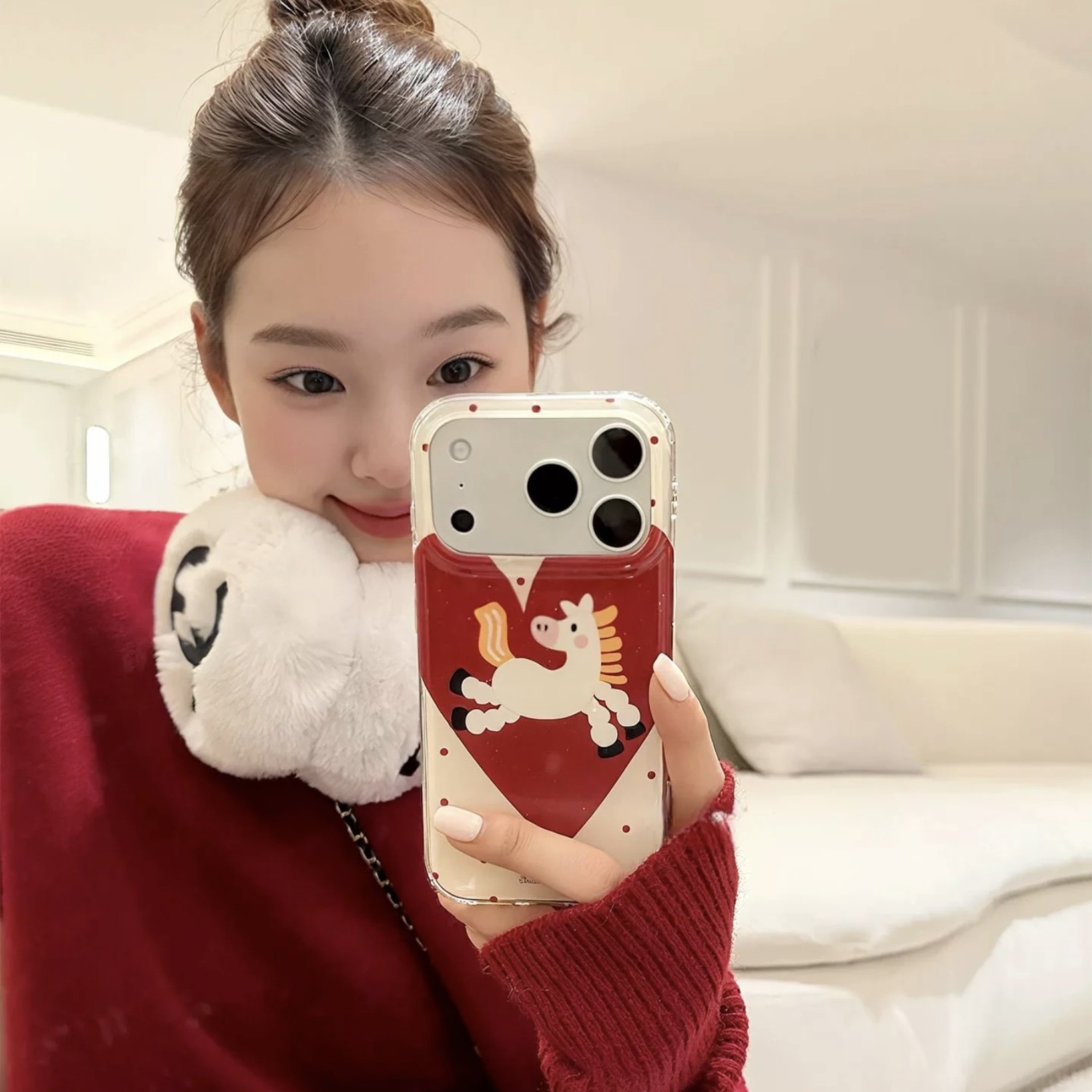 新年爱心小马适用iPhone16pro手机壳苹果15promax卡通17pro华为mate60pro新款p70vivoppo小米15红米k80荣耀90