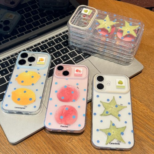 波点水果适用iPhone17Promax手机壳苹果16华为mate80小米17pro清新14荣耀500透明OPPO红米note15全包VIVOx300