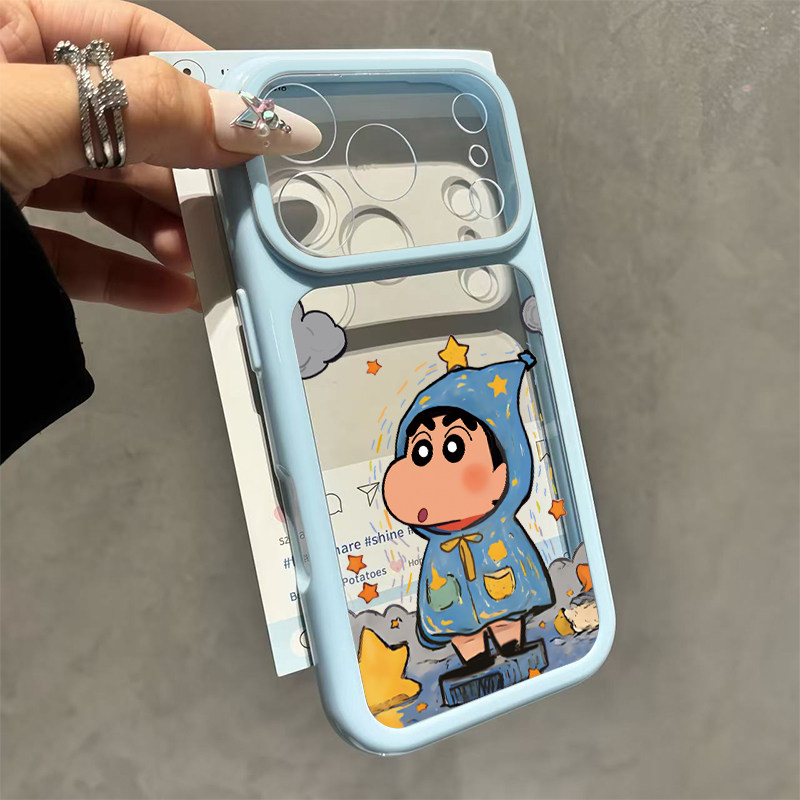 雨衣小新适用iPhone17ProMax手机壳苹果16promax新款13卡通12少女14保护套15ProMax全包防摔15plus多巴胺色系