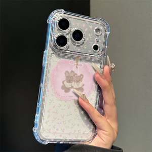 幸福的小熊适用iPhone17promax手机壳苹果16pro女13华为mate70新款小米15荣耀300vivo四角防摔oppo红米note14