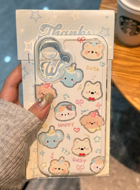 卖萌动物适用苹果16手机壳iphone15promax/12新款mate60透明红米note13防摔小米14华为pura70荣耀软壳vivoppo