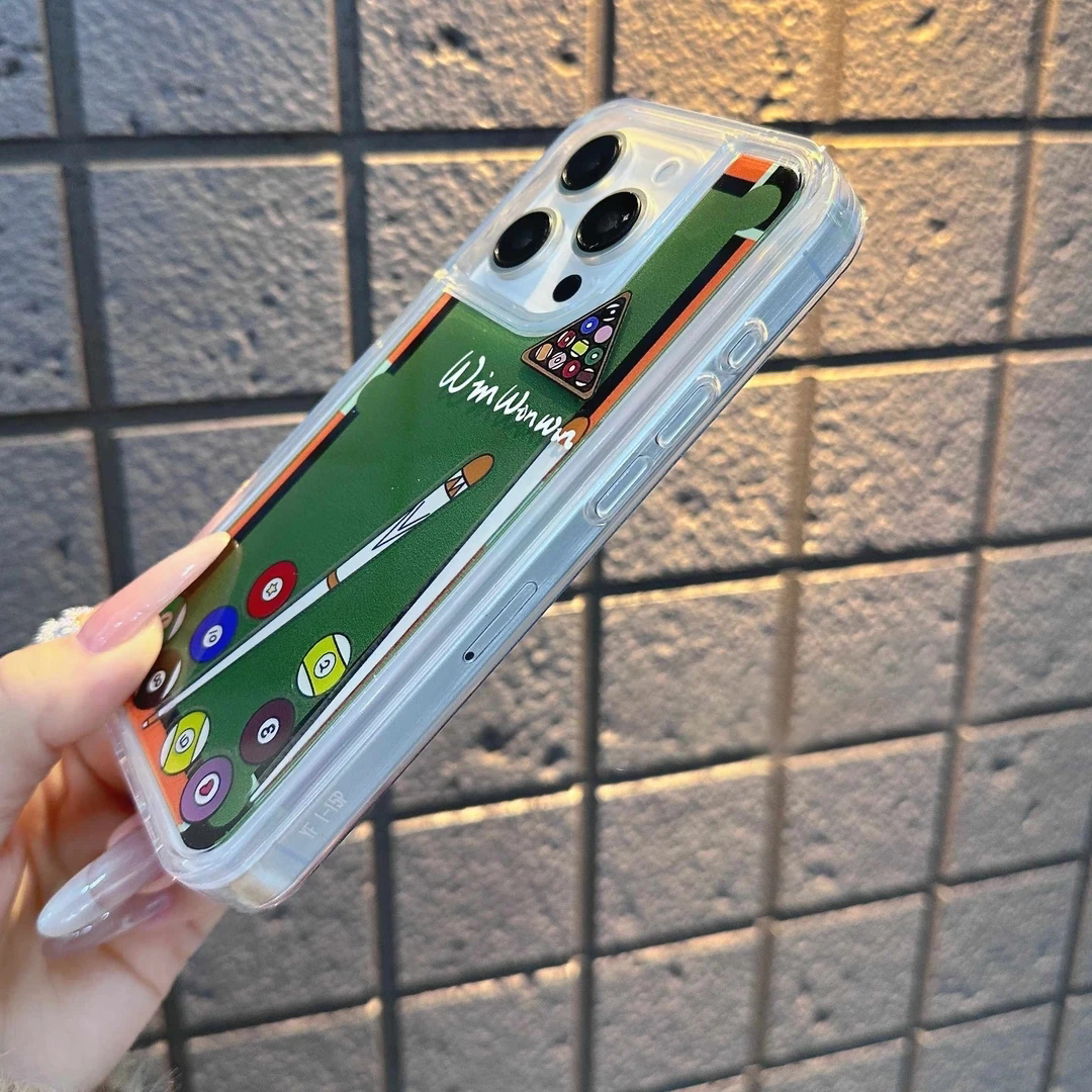 趣味创意流沙台球手机壳防摔