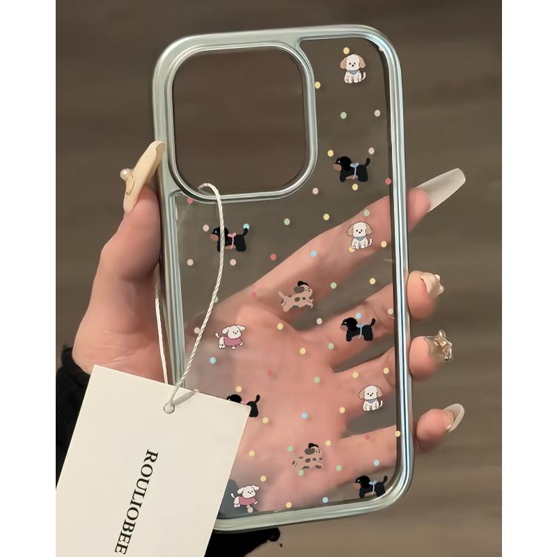 简约可爱小狗电镀镭雕手机壳