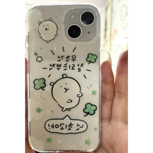 趣味插画自嘲熊手机壳可爱防摔