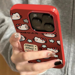 幸运kt猫适用苹果16promax手机壳iphone14pro新款 13少女心12可爱11保护套15promax全包防摔x硅胶xr软壳xsmax