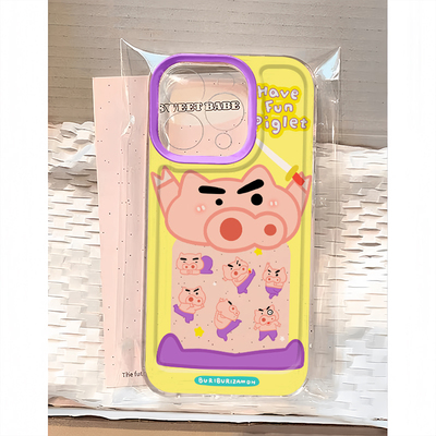 可爱趣味全包超薄插画手机壳防摔