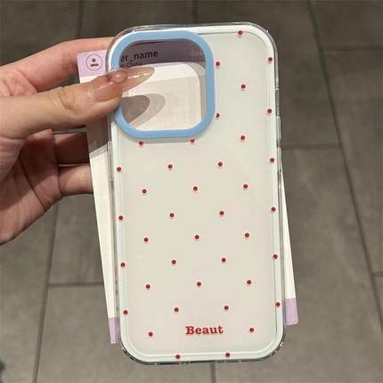 高颜值波点适用iPhone16pro手机壳13苹果15promax韩系12/17华为mate60新款p70防摔vivo小米14红米k70荣耀oppo