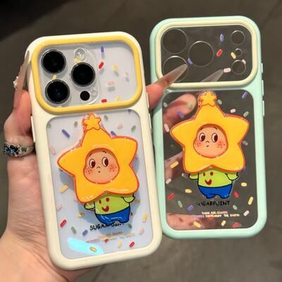 立体星星人支架适用iPhone16ProMax苹果17手机壳15华为mate70小米17pro新款荣耀magic8OPPOreno15红米VIVOs50