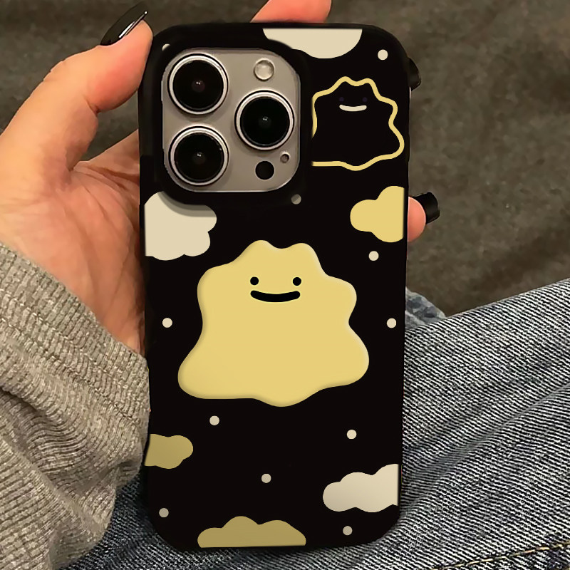 柠檬黄小怪兽适用苹果15promax手机壳iphone14pro新款13可爱12趣味11保护套max防摔x硅胶xr软壳xsmax大孔亮黑