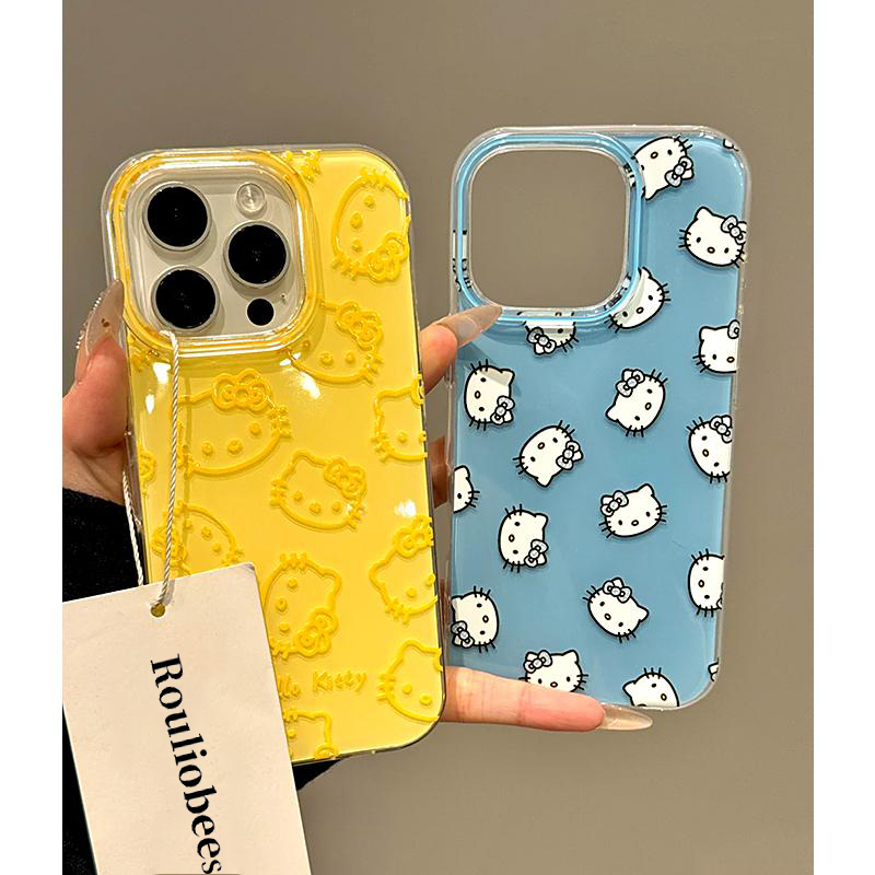 线条kt猫适用iPhone16pro手机壳13苹果15promax可爱12女11华为mate60新款p70卡通vivo小米14红米k80荣耀oppo