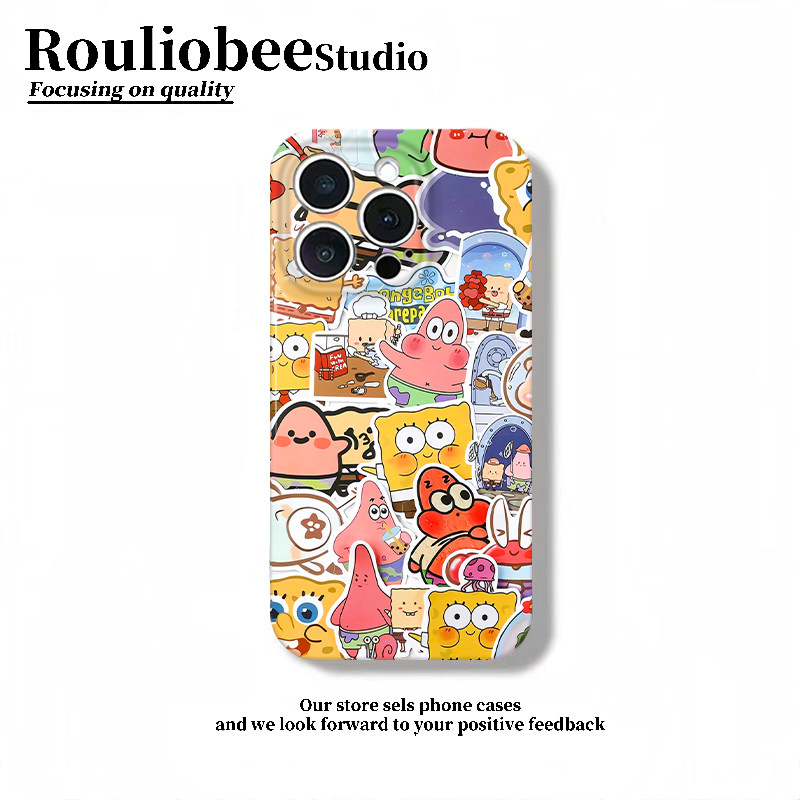 海绵大星适用iPhone17promax手机壳苹果16菲林华为mate80硬壳VIVOs50小米17全包oppofindx9红米k90荣耀magic8