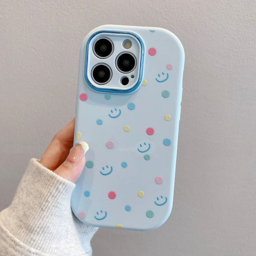 波点笑脸适用iPhone17promax手机壳12苹果16金属15华为p70简约风vivos30小米17pro女oppo13红米nate14荣耀400