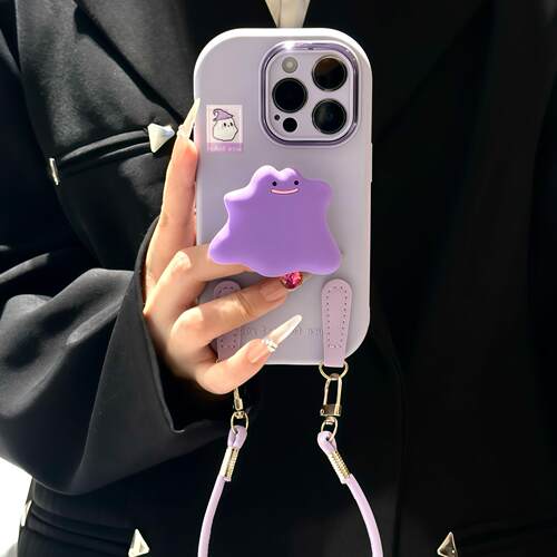 紫怪兽支架适用苹果16promax手机壳iphone17pro可爱13华为p70新款vivos20小米15红米note14荣耀200卡通oppo