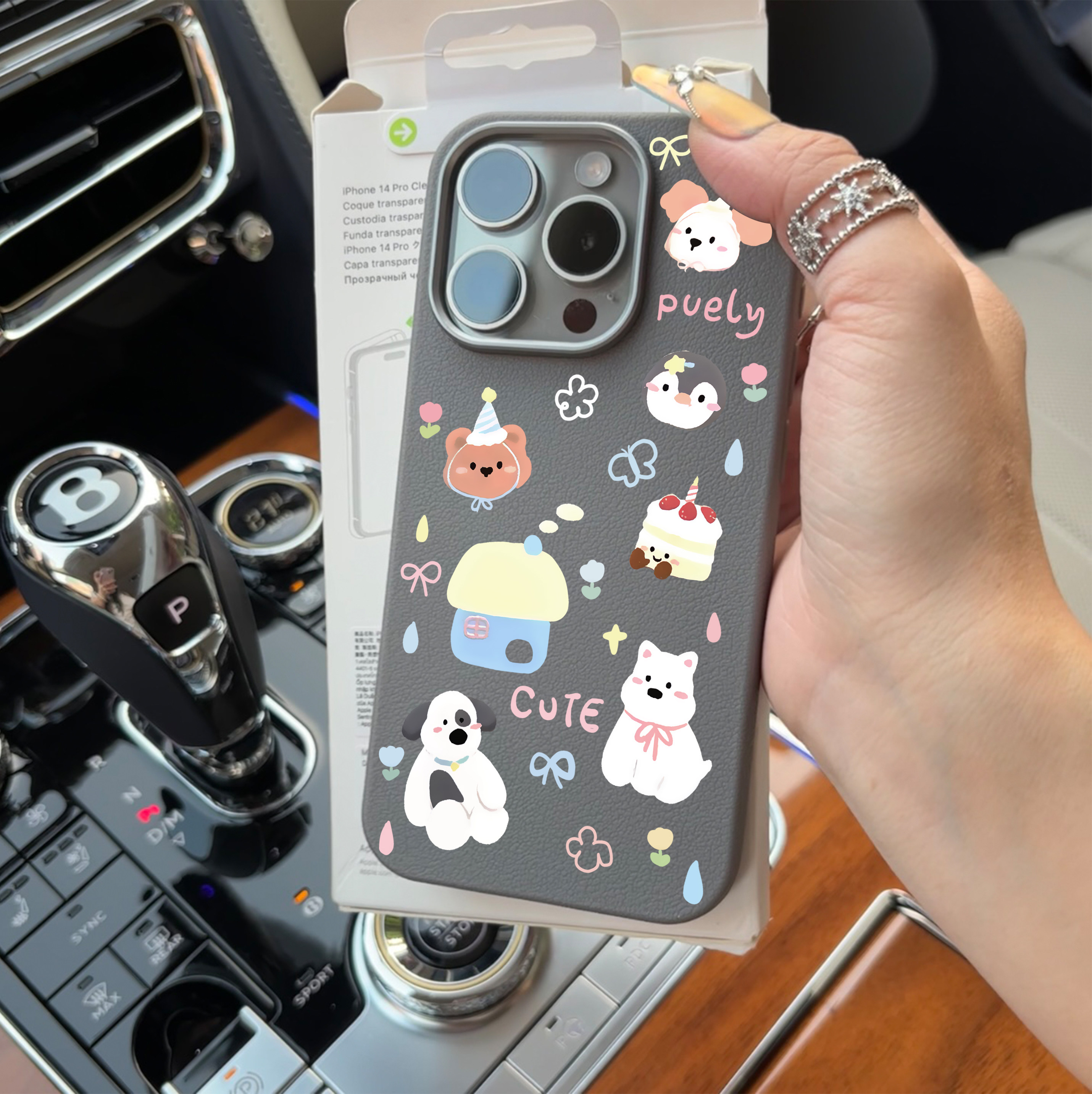 蛋糕小狗企鹅适用苹果17promax手机壳新款iPhone16pro卡通15promax保护套12可爱13防摔14皮纹金属框11男女air