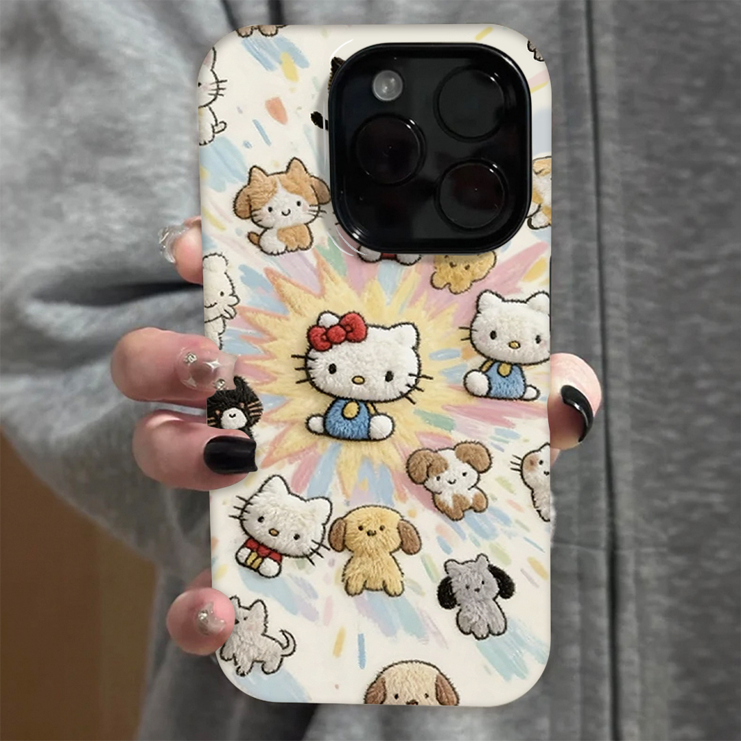 爆炸小猫适用苹果16pro手机壳iPhone15可爱13华为mate60新款p70pro磨砂菲林vivo小米14红米k70荣耀oppo卡通17