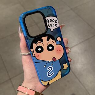 藍衣小新適用蘋果16promax手機殼iphone14pro新款 13少女心12可愛11保護套15promax防摔三合一xr軟殼xsmax大孔