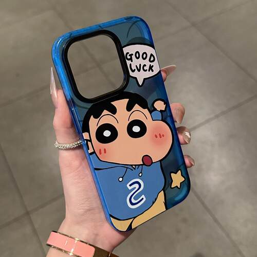 蓝衣小新适用苹果16promax手机壳iphone14pro新款13少女心12可爱11保护套15promax防摔三合一xr软壳xsmax大孔