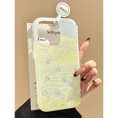 趣味可爱线条小鸭手机壳防摔