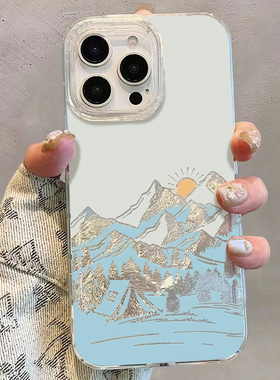 日出雪山适用苹果15promax手机壳iphone16pro个性12华为mate60新款pura70/vivo小米14红米note13荣耀oppok70